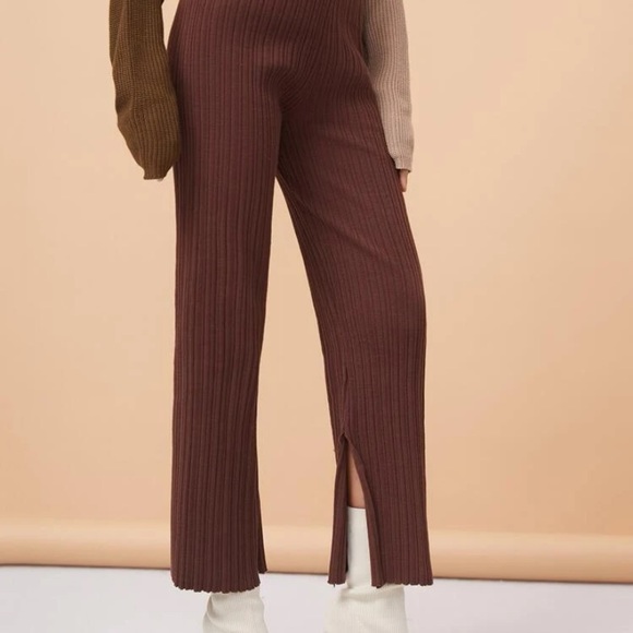NWOT SHEIN High Waist Split Hem Knit Pants - Picture 1 of 4